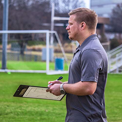 Soccer Innovations Magnetic Tactic Board - Coaching Clipboard, Double-Sided Dry Eraser White Board, Coaches Board, Lineup with Magnets