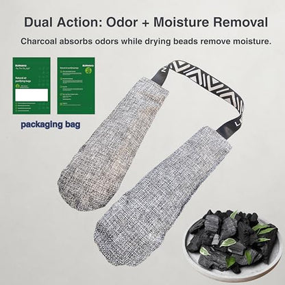 Boxing Glove Deodorizer – Bamboo Charcoal Bags with Fresh Aroma, Enhanced Dry-Core Formula, Odor & Moisture Control for Gloves/Shoes, 2×75g (Lavender)