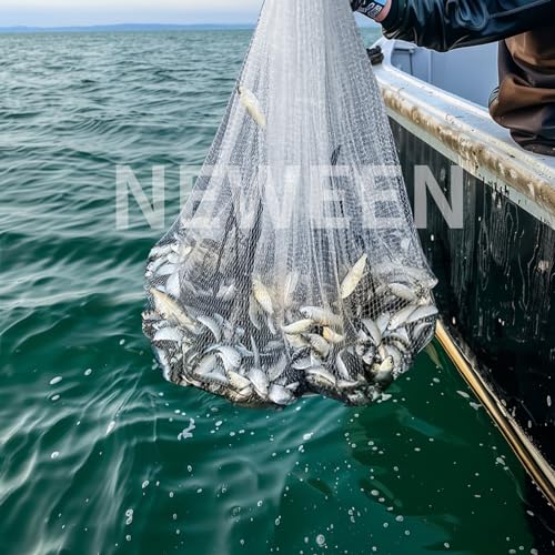 Neween Cast Net for Fishing with Shrimp Cage, American Freshwater Saltwater 3/4/5/6/7/8/9/10Ft Radius Casting Net Bait Trap Fish, Heavy Duty Zinc Sinker, 3/8 Inch Mesh Size - style: 5ft (150cm) Radius