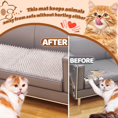 12 Pack 16 x 13 Inch Cat Repellent Mat, Scat Mat for Cat Spike Mat | Pet Training Mat Device, for Outdoor & Indoor to Deter Cats & Other Animals