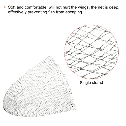 PATIKIL Fishing Net Replacement, Dia.19.7" PE Landing Net Replacement Mesh for Freshwater Saltwater Fishing, Gray