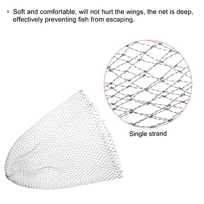 PATIKIL Fishing Net Replacement, Dia.19.7" PE Landing Net Replacement Mesh for Freshwater Saltwater Fishing, Gray