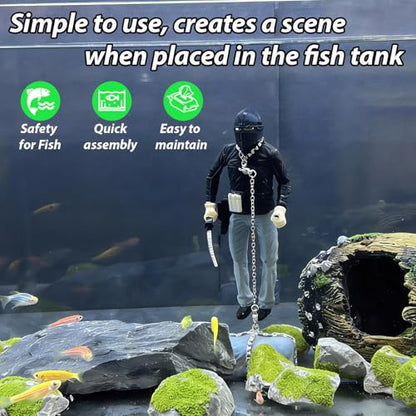 Floating Fish Tank Decoration,Floating Ornament Handmade Model Decoration for Fish Tank,Unique Design,Vivid Character,Perfect for Aquarium Landscape,Durable Material, Eye-catching Decor