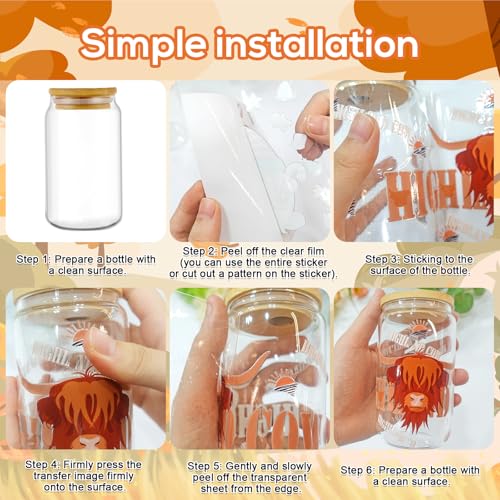 Fall UV DTF Stickers - 20 Sheets Vintage Western UV DTF Cup Wraps for 16 oz Glass, Cow Cute Bow Cactus Boot Rub on Transfer Stickers, Waterproof Uvdtf Decals for Water Bottle, DIY Crafts - style: Western Fall