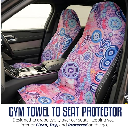 Hooded Microfiber Gym Towel – Highly Absorbent Car Seat Towel with Carry Bag – Double-Sided Sweat Towel, Reversible, Quick Dry & Sand-Resistant Fabric, Joy, 130 x 60cm - color: Joy