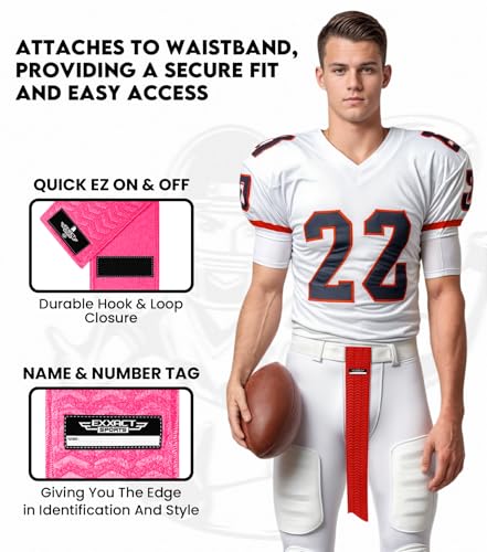 Exxact Sports Streamer Pink Football Towel with Hook & Loop (Pink) - color: Pink