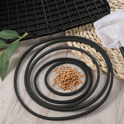 5 Pcs Round Feeding Ring for Fish Tank, 5 Sizes Aquarium Floating Plant Barrier Floating Plant Corral Fish Tank Aquarium Accessories for Betta(Black)