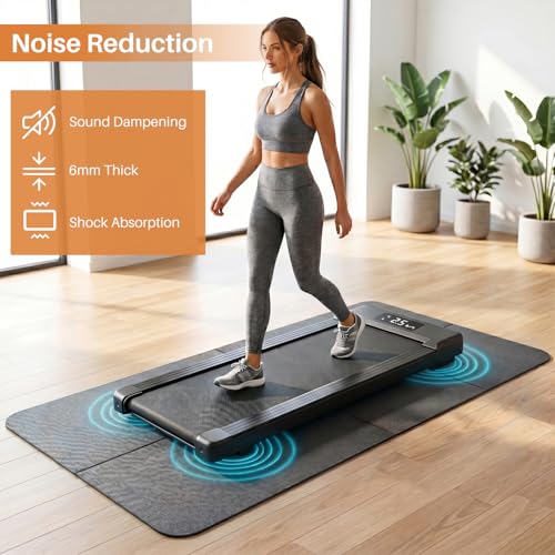 Walking Pad Mat for Carpet,6mm Thick,Bike Mat Compatible with Peloton Bike,Elliptical,Treadmill Mat,Under Exercise Bike Trainer Pad for Indoor Stationary Spin Bike Gym Equipment Hardwood Floor Carpet - size: 60"L x 24"W x 0.3"Th