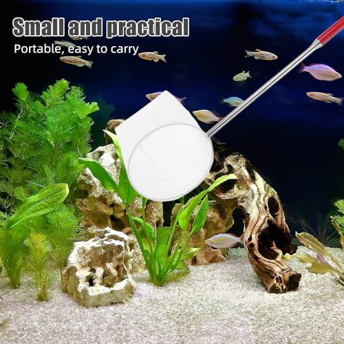 UPKOCH Telescopic Mini Shrimp Net for Aquarium Extendable Fine Mesh Fish Net for Small Tanks Reusable Lightweight Goldfish and Betta Fish Catcher Red Handle