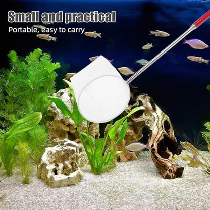 UPKOCH Telescopic Mini Shrimp Net for Aquarium Extendable Fine Mesh Fish Net for Small Tanks Reusable Lightweight Goldfish and Betta Fish Catcher Red Handle
