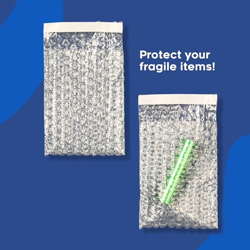 The Boxery 4x5.5" Clear Self-Sealing Bubble Out Bag Pouches -500 Pack- Bubble Cushion Wrap Bags for Packing, Storage, Moving, and Shipping fragile items
