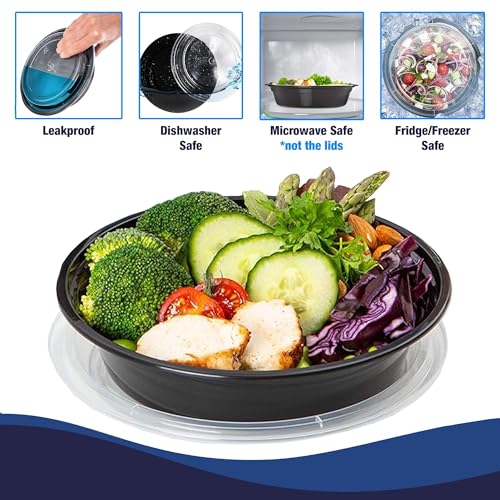 Ruthy's Outlet Meal Prep Containers with Lids, Food container bowl - BPA-Free, Stackable, Freezer & Dishwasher Safe, Reusable Food Storage for Lunch, Portion Control & Meal Prep (15 Pack, 32 oz) - color: 32 oz - 15 Pack