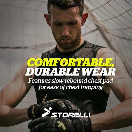 Storelli BodyShield Sleeveless Undershirt, Protective Soccer Base Layer, Lightweight Compression Top with Padded Chest - color: White, size: Medium