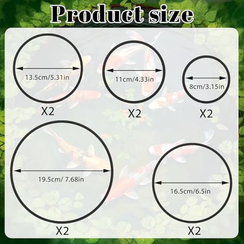 JJUNW 10 Pcs Aquarium Floating Plant Corral, Fish Feeding Ring Fish Tank Aquarium Floating Plants Barrier, 5 Sizes of Floatings Plant Ring Round for Fishs Tank, Plants Accessories(10 pcs)