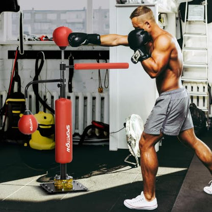 Soozier Boxing Bag Stand with Speed 55.1" to 80.7" - color: Red