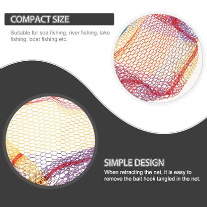 KESYOO Wear-Resist Fishing Net Replacement, Aluminum Alloy Deep Round Net Head 35cm with Anti-Hook Coating, Portable Foldable Fish Catching Mesh for Freshwater and Saltwater Anglers