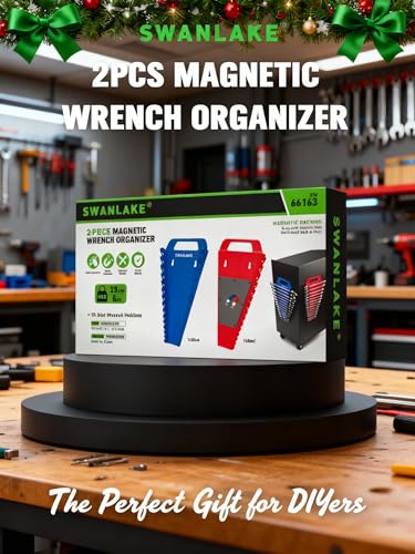 SWANLAKE Magnetic Wrench Organizer Toolbox Holder, 2-Pack SAE (1/4'' to 1-1/16''), Metric (6mm to 27mm) Ratchet Wrench Organizers, Total Hold 30 Slots Wrench Holders for Tool Box - style: 30-Slot