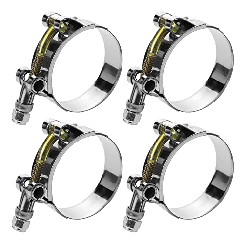 4 Pack 0.75" T-Bolt Hose Clamps, 304 Stainless Steel Turbo Intake Clamp, Working Range 1.1"-1.34"(28mm-34mm) for 0.75" I.D. Hose with 5mm Wall Thickness - size: 0.75" hose clamp 28mm-34mm (1.1"-1.34")