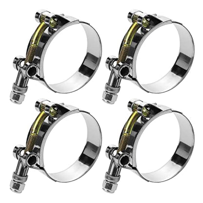 4 Pack 1.25" T-Bolt Hose Clamps, 304 Stainless Steel Turbo Intake Clamp, Working Range 1.42"-1.73"(36mm-44mm) for 1.25" I.D. Hose with 5mm Wall Thickness - size: 1.25" hose clamp 36mm-44mm (1.4"-1.73")