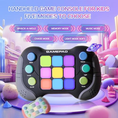 Christmas Fast Push Game Fidget Toys Handle, Upgraded Flashing Quick Press Games Pro for Kids, Speed Push Light Up Fidget Game, Educational Handheld Console Gamepad Toy for Boys Girls - style: Grey