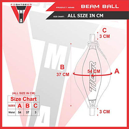 Original Leather Double End Dodge Speed Ball Boxing Floor to Ceiling Punching Bag MMA - color: Red