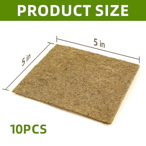 10 Pack Jute Grow Mat for Microgreens, 5" x 5" Hydroponic Grow Pads for Growing Tray Sprouting Trays Jute Fiber Seed Starter Planting for Micro Greens & Wheatgrass