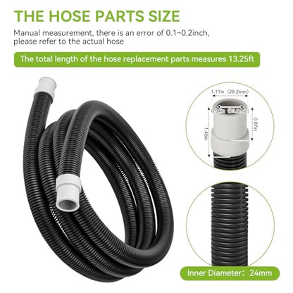 A20236 Ribbed Hosing Replacement for Fluval FX2/FX4/FX6 Canister Filters (A214, A218 and A219), Aquarium Filter Replacement Part, 13.25FT, Easy to Replace