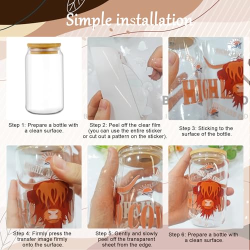 UV DTF Cup Wrap - 10 Sheets Spring Flower UV DTF Cup Wraps for 16 oz Glass, Wildflower Butterfly UVDTF Decals for Water Bottle, Waterproof Floral Rub on Transfer Stickers, DIY Crafts - style: Spring Flower