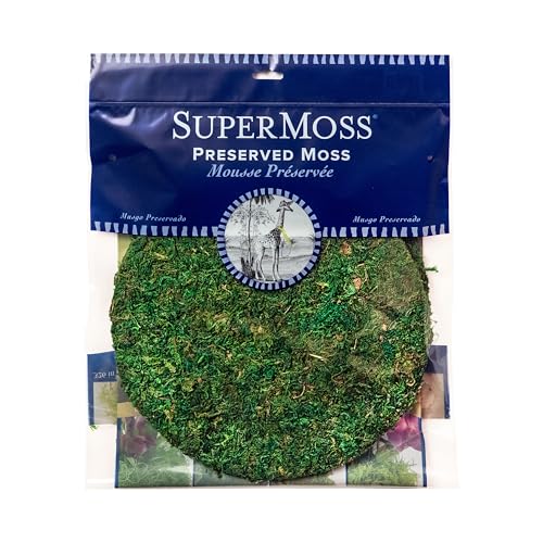 SuperMoss (26305) Moss Soil Topper | Preserved Green Mountain Moss with Mesh Backing | Indoor Plant Soil Cover for Flowerpots, Orchid Pots, Terrariums, and Craft Décor, 8” Set of 3, Green