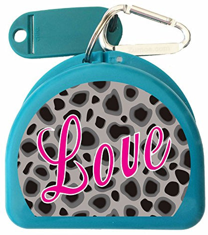 Mouth Guard, Retainer, Mouthguard Case - Cheetah - color: Aqua