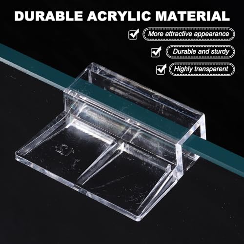 12 Pcs Aquarium Lid Clips, 5 mm Acrylic Aquarium Cover Bracket Fish Tank Lid Older Fish Tank Clip Transparent Durable Easy to Clean, Intended for Rimless Aquariums Top Cover - size: 5 mm