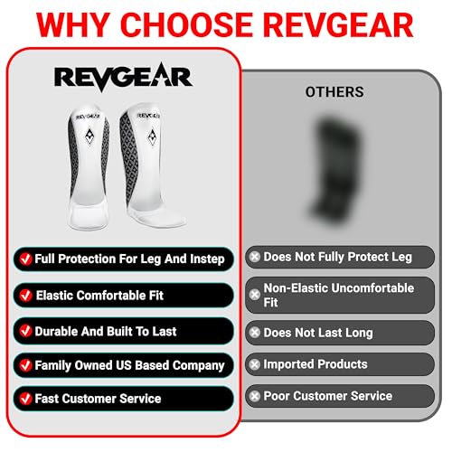 Revgear Superlite Light Weight Leather Shin Guards | for Martial Arts/MMA - color: White, size: XX-Large