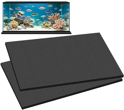 2PCS Aquarium Leveling Mat for Under Tank, 48" x 24" x 0.2" Neoprene Foam, Non-Slip Shockproof Self Leveling Fish Tank Mat, Easy to Cut, Water Compressible Mat for Uneven Surfaces, Black - size: 48x24 In -2P