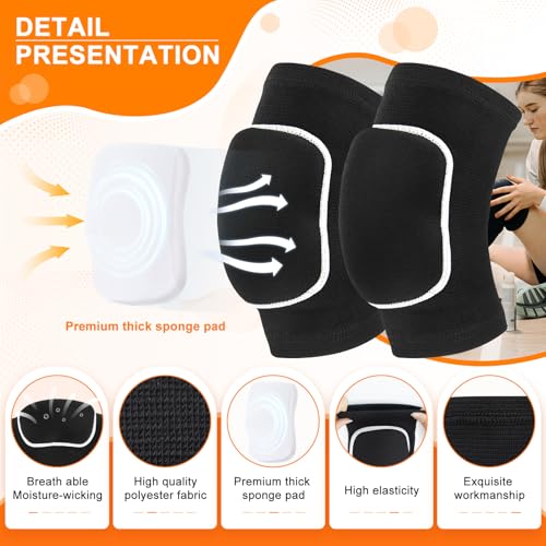 Volleyball Knee Pads for Girls Women Men Youth Kids Knees Protective - color: BlackWhite, size: Medium