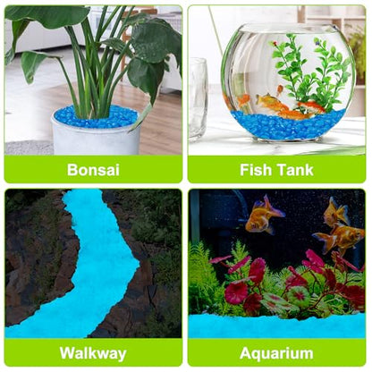 6000pcs 5-8mm Bule Luminous Stones Glow in The Dark Garden Pebbles Stones Glow in The Dark Rocks Outdoor Glow Pebbles Aquarium Rocks for Garden Path Walkway Yard Fish Tank Plant Pots - size: 6000, style: Blue
