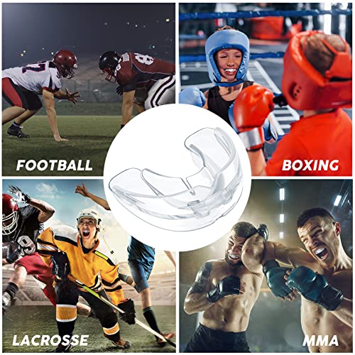 TOODOO 6 Pieces Braces Mouth Guard Kids Sports Mouth Guard for Kids Double Football Youth Mouthguards for Boxing Football Hockey Karate Basketball (Transparent) - color: Transparent