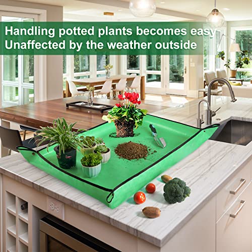 Large Repotting Mat for Plant Transplanting and Mess Control Thickened Waterproof Potting Tray Succulent Potting Mat Portable Gardening Mat Plant Gifts for Women