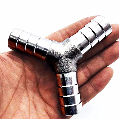 1" Hose Barb Fitting Equal Barbed Y Shaped 3 Way Wye Stainless Steel Tubing Joint Splicer Mender Adapter Union for Oxygen Tubing Pipe Household Fuel Gas Liquid Air with 3pcs Hose Clamps - size: 1 Inch, style: 1 Pcs