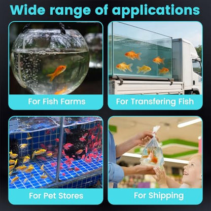 100 Pack Live Fish Bags, 10x20” Round Bottom Double Seal Clear Fishery Bags, Leak-Proof Fish Transport Shipping Bag, HDPE Bag for Freshwater & Saltwater (Ultimate 3 mil)