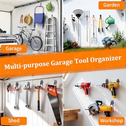 Housolution Steel Garage Hooks - 30Pack Anti-Slip Coating, Orange - color: Orange