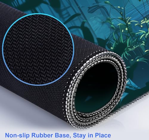 Tropical Plants XL Extended Gaming Keyboard Pad Computer Non Slip Mouse Pad | The Surface Of The Mouse Pad Is Designed With Fiber Woven Material, And The Base Is Made Of Natural Anti Slip Rubber. - color: Tropical Plants