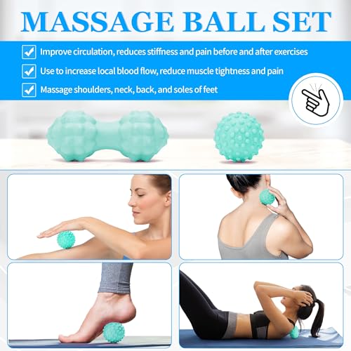 All in One Yoga Wheel Set, Soft Foam Roller Wheel for Back Pain & Stretching, Yoga Blocks 2 Pack with Strap, Trigger Point Therapy Massage Ball for Deep Tissue, Yoga Starter Kit for Beginner - color: C1, Black