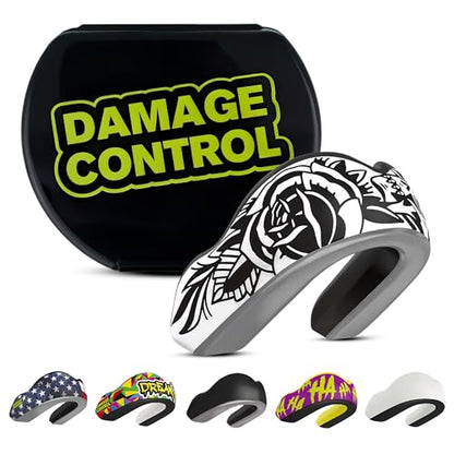 DAMAGE CONTROL Extreme Impact Sports Mouth Guard w/Case – Blackarts - color: Blackarts, size: Adult