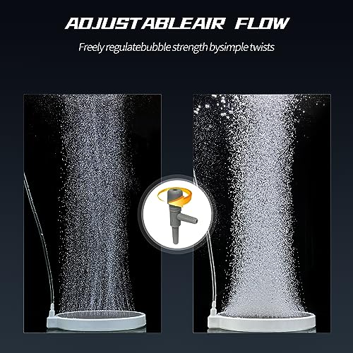 Air Stones for Aquariums - Quiet Fish Tank Oxygen Aerator, 4 Inch Nano Ultra-High Dissolved Oxygen Diffuser Airstone Bubbler with Air Tube Control Valve Check Valve