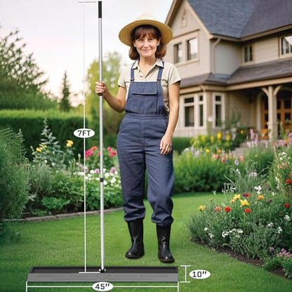 Lawn Leveling Rake 30"x10", Yard Leveling Rake with Stainless Steel, Yard Leveling Rakewith 27-80" Adjustable Handle, Lawn Rake Heavy Duty Lawn Leveler for Garden, Golf Lawn, Farm