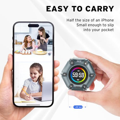 FILP Pomodoro Timer with Silent & Alarm, Visual Timer, 3/5/10/25/30/60min | Productivity Cube timer, Visual Timer for Office, ADHD, Study, Work, Magnetic Timer with Flip Custom Countdown - Iron Gray - color: Iron Gray