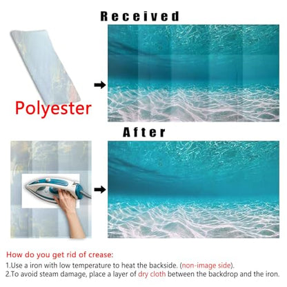 60X24IN Natural Undersea Aquarium Background, Undersea Beach Fish Tank Background, with 8 EVA Double-Sided Tape - color: Sea, size: 60X24in/150X60cm