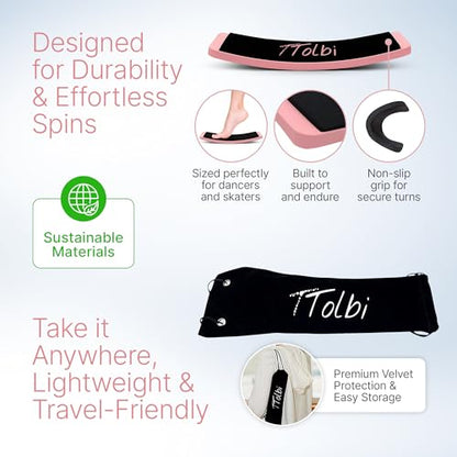 Turn Board for Dancers and Skaters, Ballet and Figure Skating Spinner - color: Pink