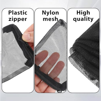 10PCS Aquarium Filter Media Bags, 3x4 Inch Fish Tank Media Mesh Filter Bags, Reusable Mesh Filters Bag for Activated Carbon, Filter-Stones and Ceramic Rings, Black Mesh-Net Filters Bag with Zipper