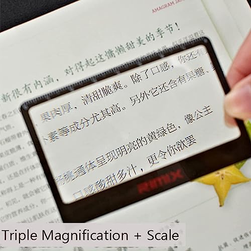 Credit Card Size 3X Magnifiers, Each Magnifier for Use as Magnifying Glass, Reading has 3X Fresnel Lens, Pocket Magnifier, Reading Magnifier for Menus or can use as Accessory for ID Badge Holders